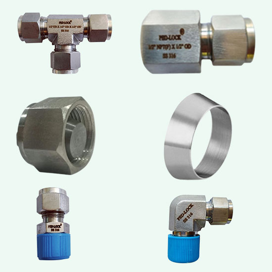 Compression Tube Fitting Manufacturer in Ahmedabad | Compression Tube Fitting Exporter | Compression Tube Fitting Suppliers in Ahmedabad